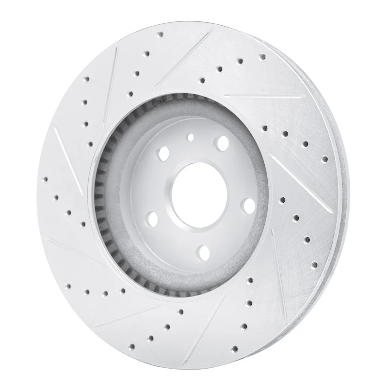 R1 13-19 Buick Regal Front Right Drilled & Slotted Silver Brake Rotor - Image 5