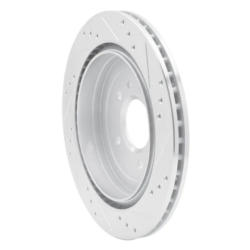 R1 13-19 Cadillac ATS Rear Left Drilled & Slotted Silver Brake Rotor - Image 5
