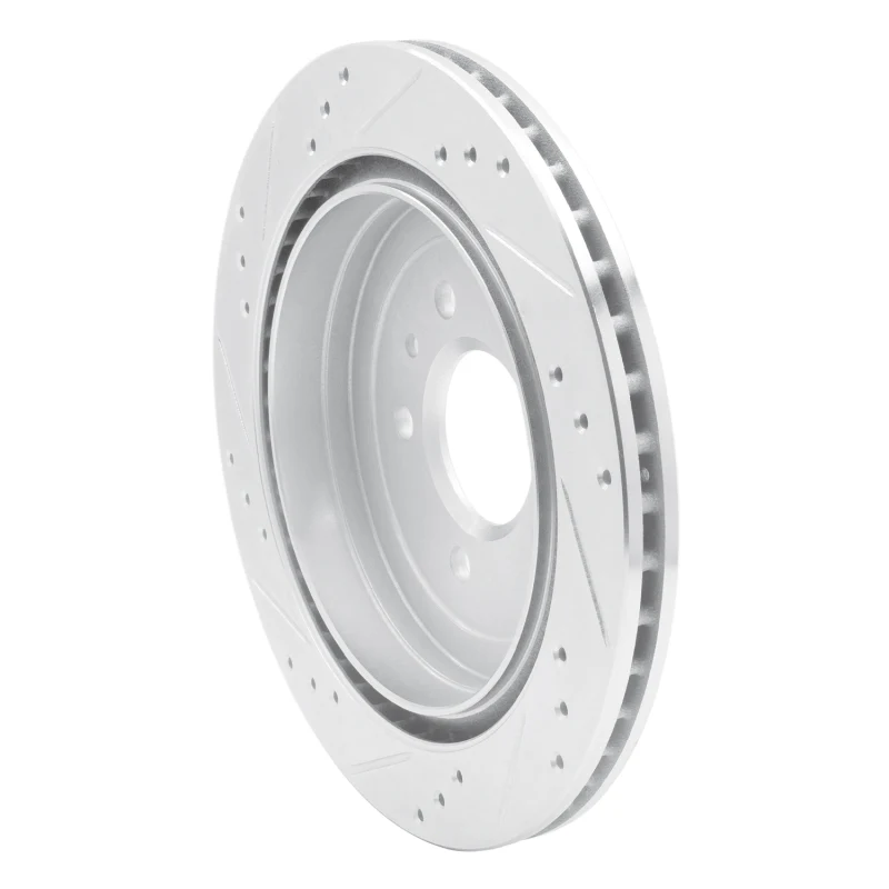 R1 13-19 Cadillac ATS Rear Right Drilled & Slotted Silver Brake Rotor - Image 2