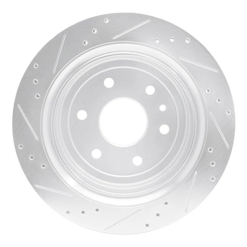 R1 13-19 Cadillac XTS Rear Right Drilled & Slotted Silver Brake Rotor - Image 5