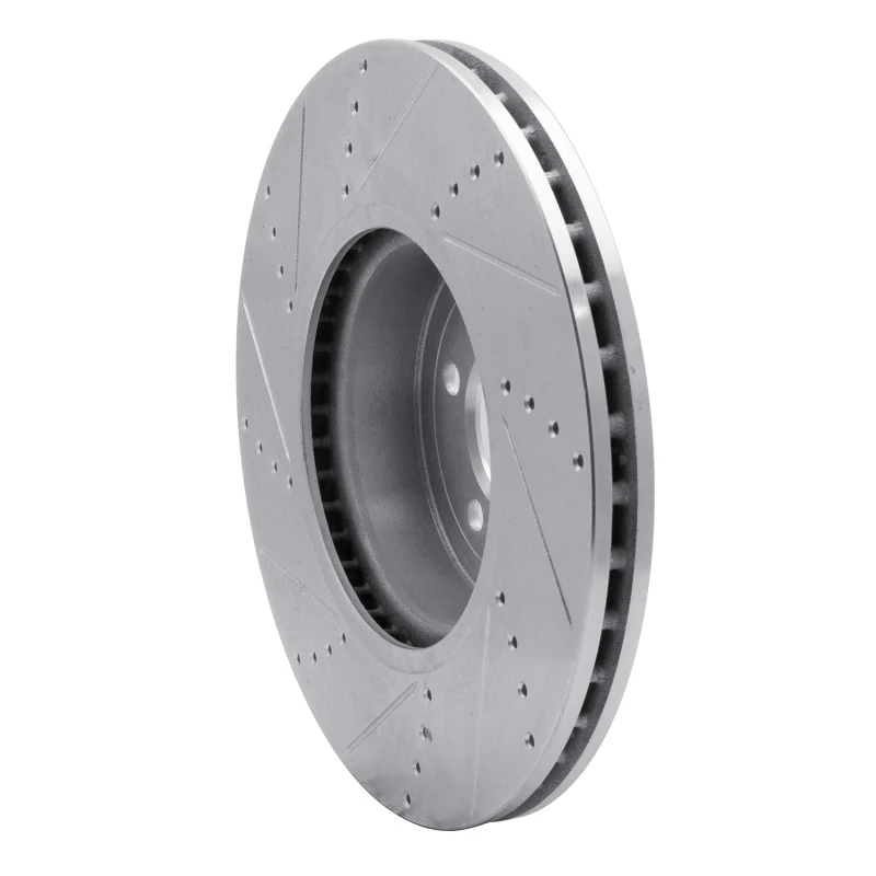 R1 13-20 BMW 335I xDrive Front Right Drilled & Slotted Silver Brake Rotor - Image 3