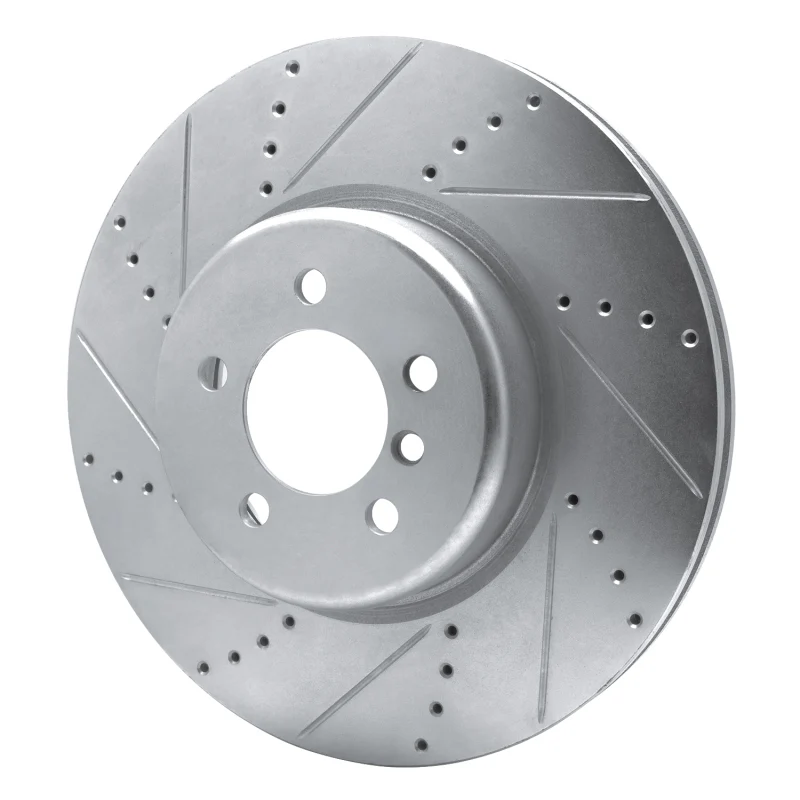 R1 13-20 BMW 340I Front Left Drilled & Slotted Silver Brake Rotor - Image 2