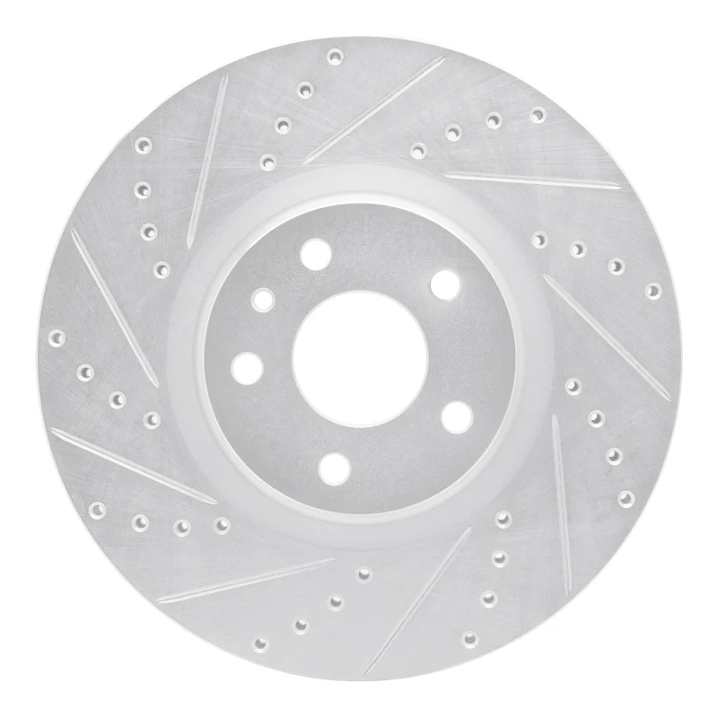 R1 13-20 Ford Fusion Front Left Drilled & Slotted Silver Brake Rotor