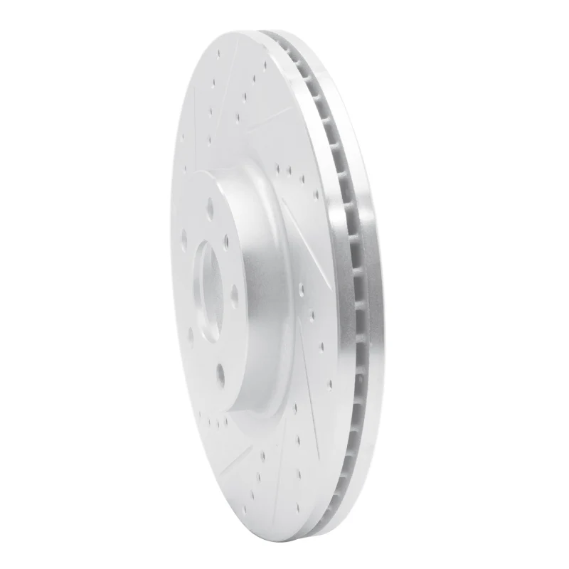 R1 13-20 Ford Fusion Front Left Drilled & Slotted Silver Brake Rotor - Image 2