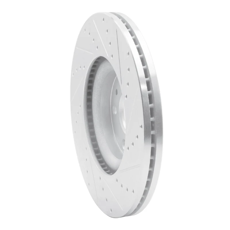 R1 13-20 Ford Fusion Front Left Drilled & Slotted Silver Brake Rotor - Image 4