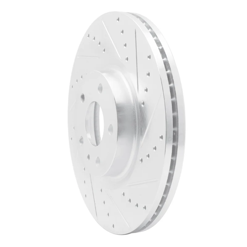 R1 13-20 Ford Fusion Front Right Drilled & Slotted Silver Brake Rotor - Image 4
