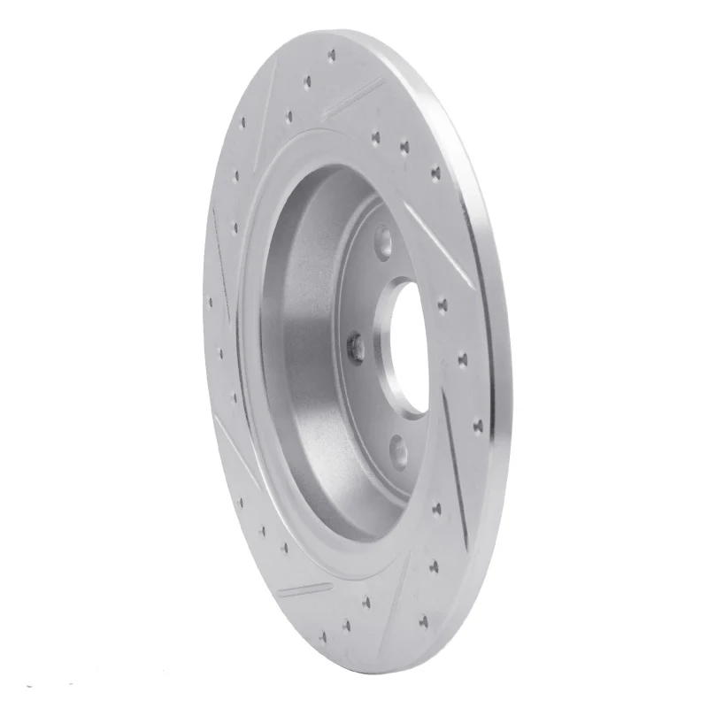 R1 13-20 Ford Fusion Rear Right Drilled & Slotted Silver Brake Rotor - Image 5