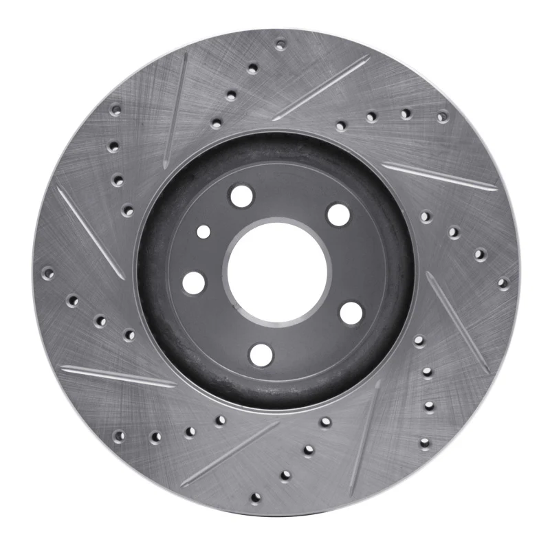 R1 13-20 Ford Special SERVICE POLICE Sedan Front Right Drilled & Slotted Silver Brake Rotor - Image 3