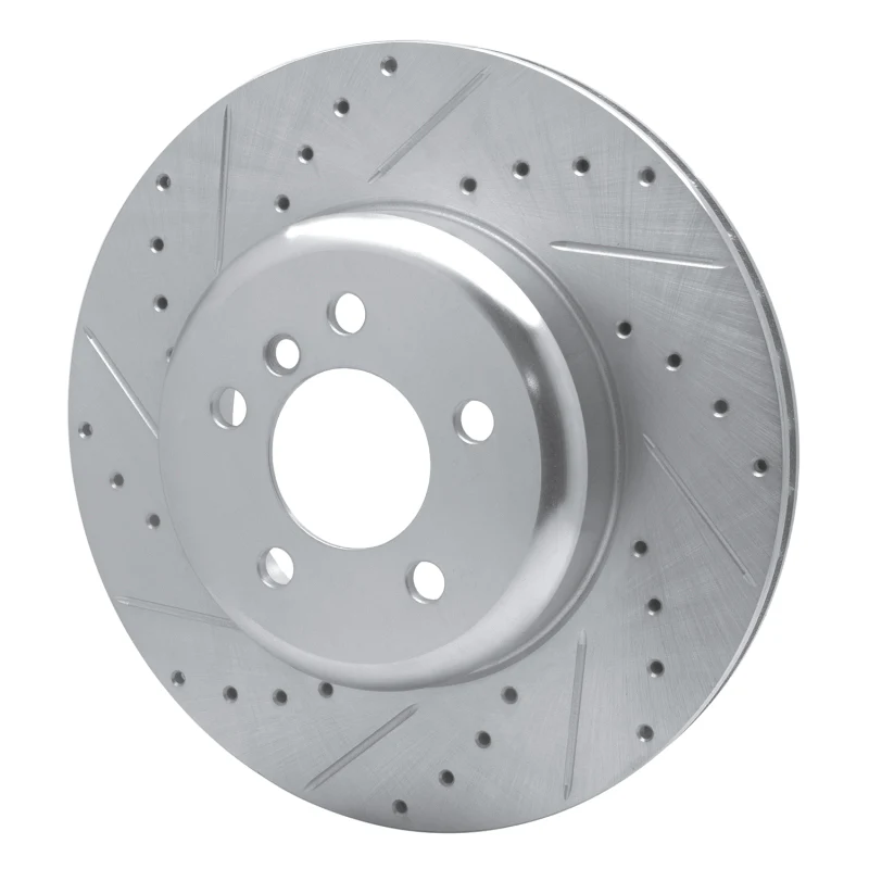 R1 13-21 BMW 428I Rear Left Drilled & Slotted Silver Brake Rotor - Image 3