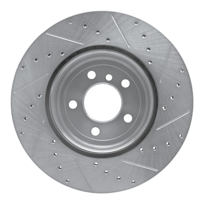 R1 13-21 BMW 428I Rear Left Drilled & Slotted Silver Brake Rotor - Image 4