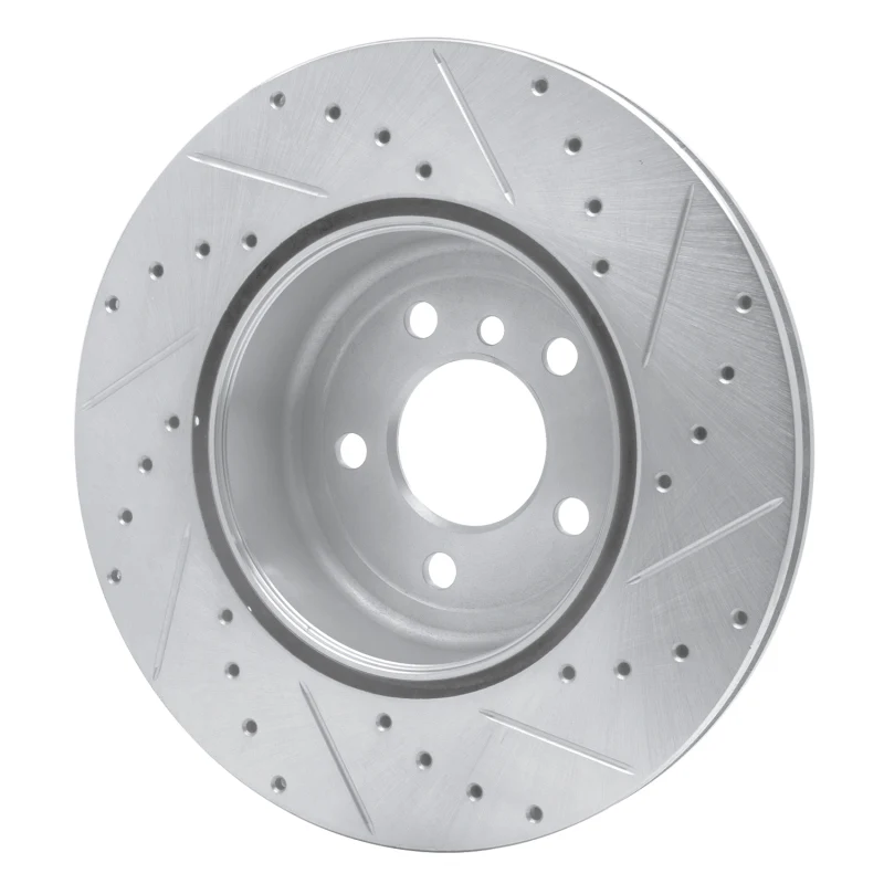 R1 13-21 BMW 428I Rear Left Drilled & Slotted Silver Brake Rotor - Image 5