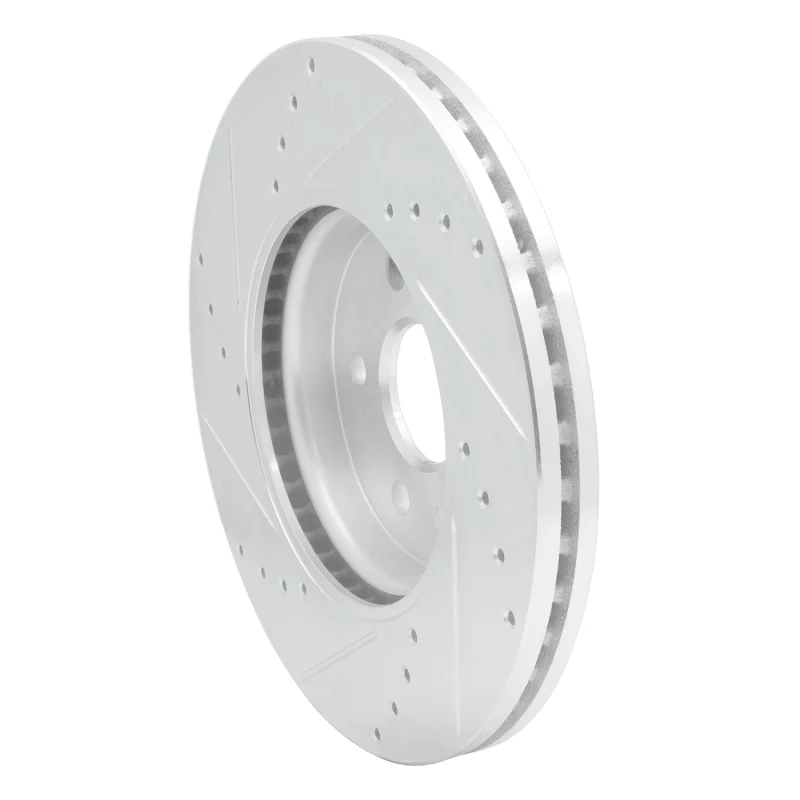 R1 13-22 Buick Encore Front Right Drilled & Slotted Silver Brake Rotor - Image 2