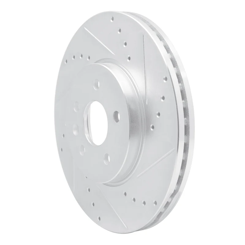 R1 13-22 Buick Encore Front Right Drilled & Slotted Silver Brake Rotor - Image 3