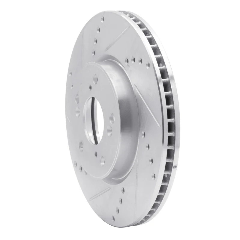 R1 13-22 Honda Accord Sedan Front Left Drilled & Slotted Silver Brake Rotor - Image 4