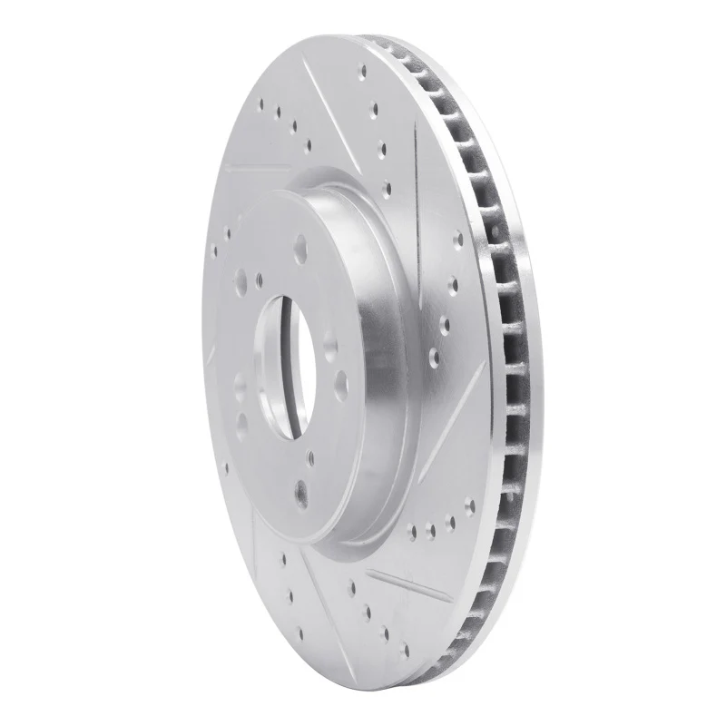 R1 13-22 Honda Accord Sedan Front Right Drilled & Slotted Silver Brake Rotor - Image 5