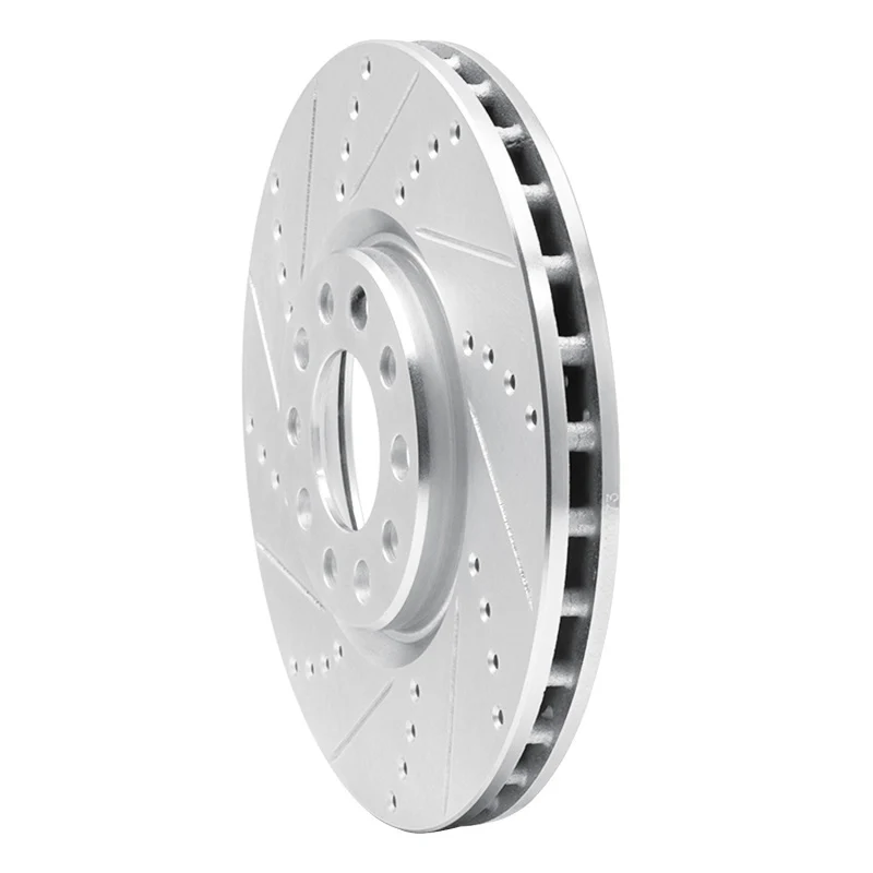 R1 13-23 Chrysler 200 Front Left Drilled & Slotted Silver Brake Rotor - Image 3