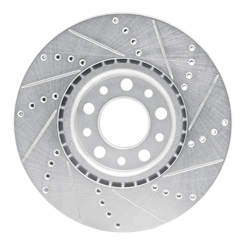 R1 13-23 Chrysler 200 Front Left Drilled & Slotted Silver Brake Rotor - Image 4