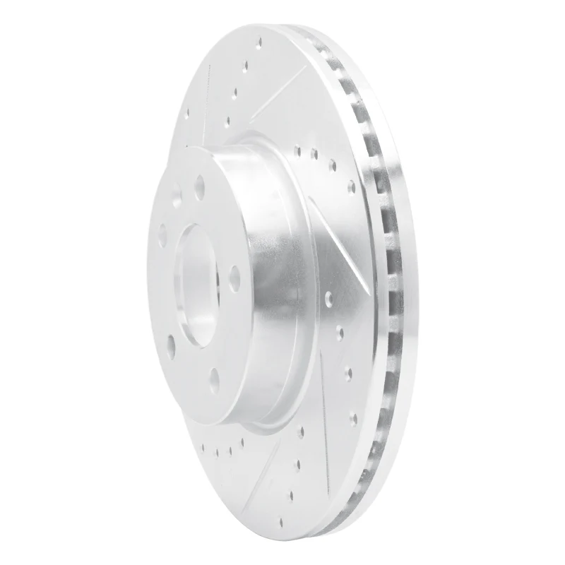 R1 13-25 Cadillac ATS Front Left Drilled & Slotted Silver Brake Rotor - Image 3