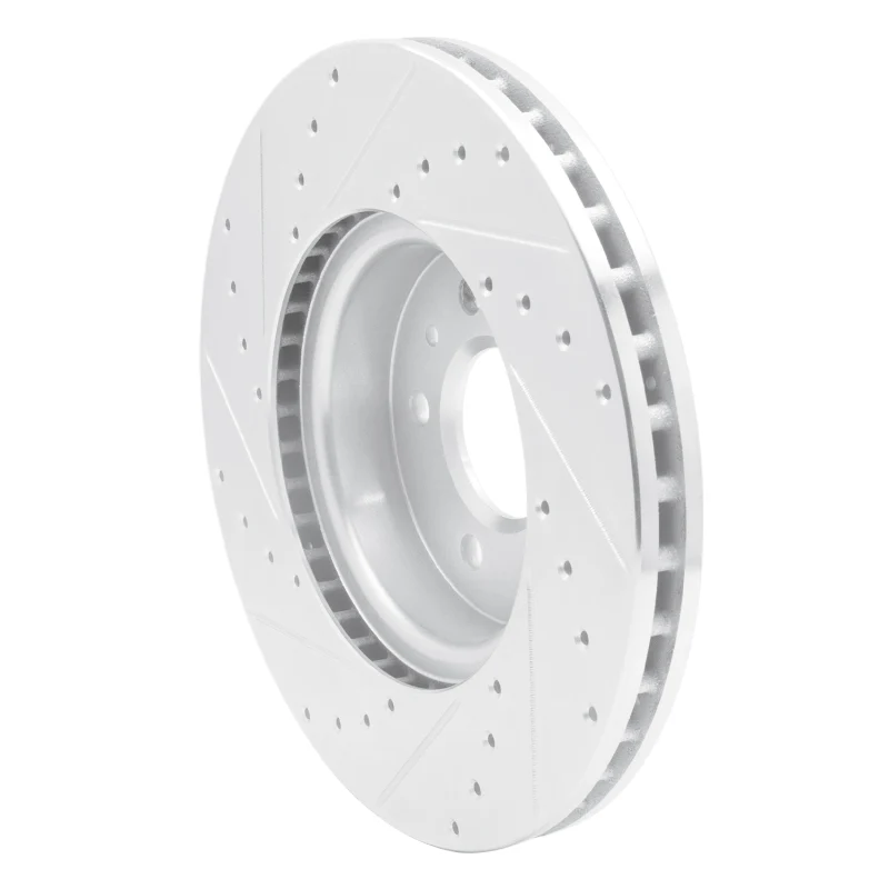R1 13-25 Cadillac ATS Front Right Drilled & Slotted Silver Brake Rotor - Image 2