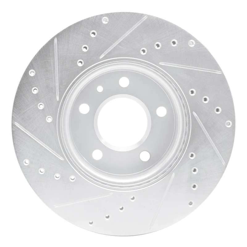 R1 13-25 Cadillac ATS Front Right Drilled & Slotted Silver Brake Rotor - Image 2