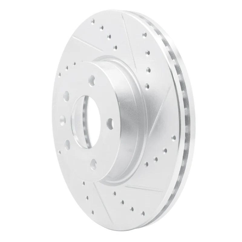 R1 13-25 Cadillac ATS Front Right Drilled & Slotted Silver Brake Rotor - Image 4