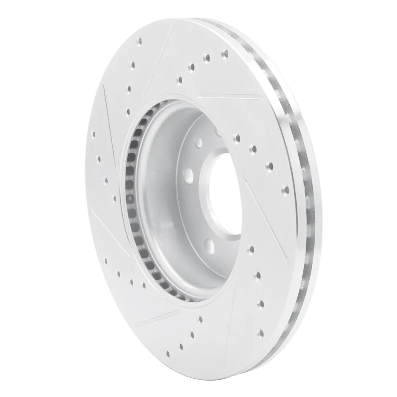 R1 13-25 Cadillac ATS Front Right Drilled & Slotted Silver Brake Rotor - Image 5