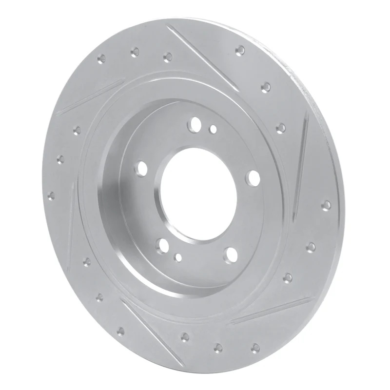 R1 13-25 Hyundai SONATA Rear Left Drilled & Slotted Silver Brake Rotor - Image 5