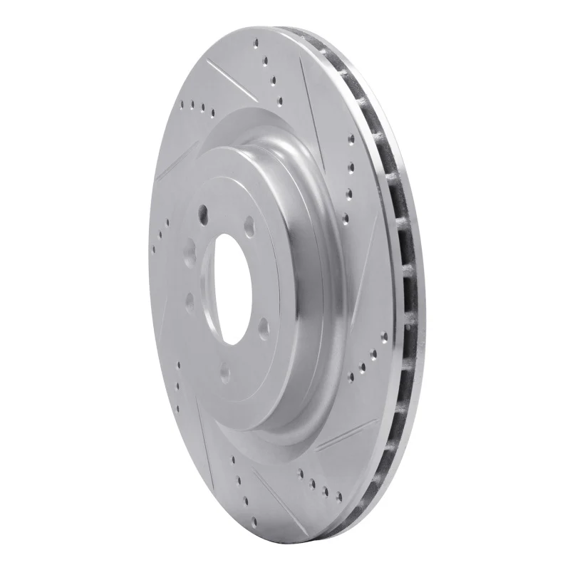 R1 13-25 Land Rover Defender 90 Rear Right Drilled & Slotted Silver Brake Rotor - Image 5