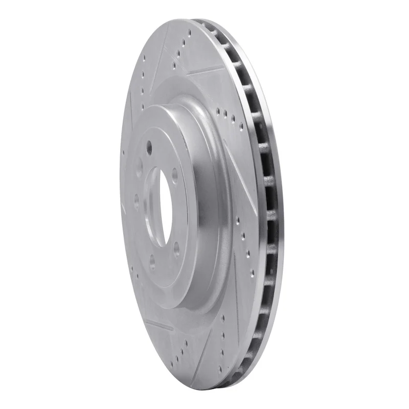 R1 13-25 Land Rover Range Rover Rear Left Drilled & Slotted Silver Brake Rotor - Image 5