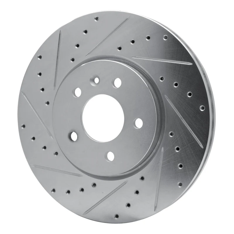 R1 14-19 Buick CASCADA Front Left Drilled & Slotted Silver Brake Rotor - Image 3