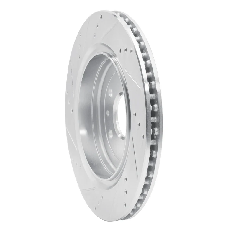 R1 14-19 Chevrolet Corvette Rear Right Drilled & Slotted Silver Brake Rotor - Image 5