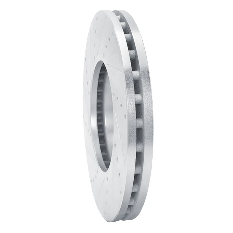 R1 14-19 Ford Transit-150 Front Right Drilled & Slotted Silver Brake Rotor - Image 2