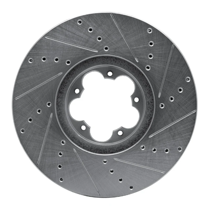 R1 14-19 Ford Transit (Mexico) Front Left Drilled & Slotted Silver Brake Rotor - Image 3