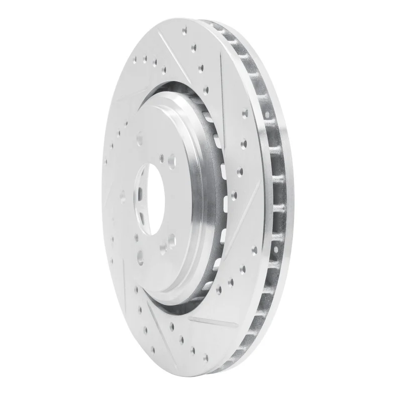 R1 14-20 Acura MDX Front Right Drilled & Slotted Silver Brake Rotor - Image 2