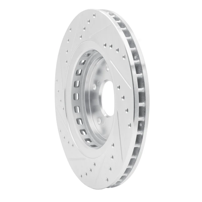 R1 14-20 Acura MDX Front Right Drilled & Slotted Silver Brake Rotor - Image 5