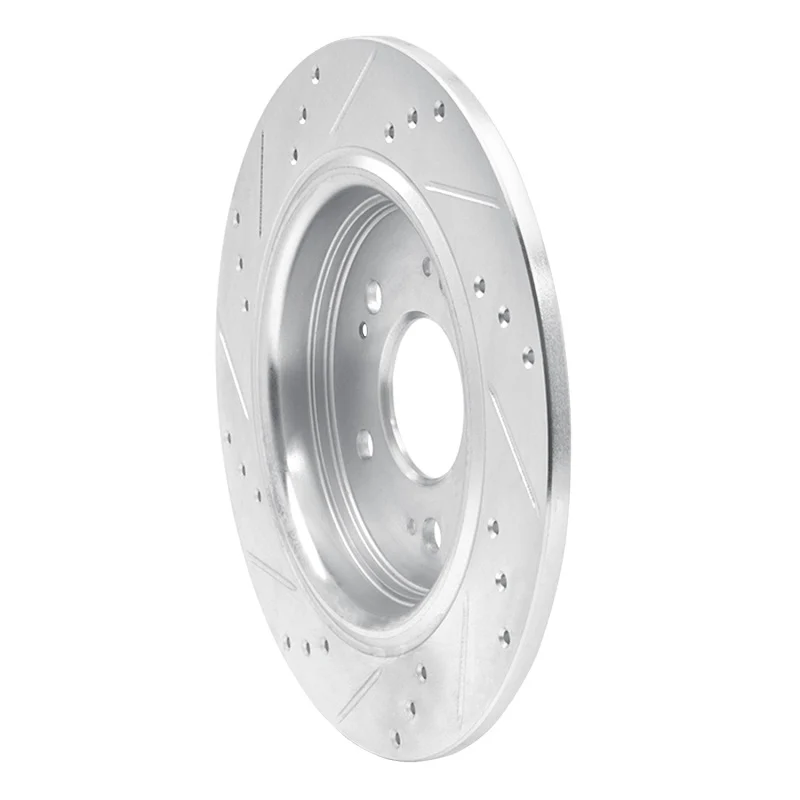 R1 14-20 Acura RLX Rear Right Drilled & Slotted Silver Brake Rotor - Image 4