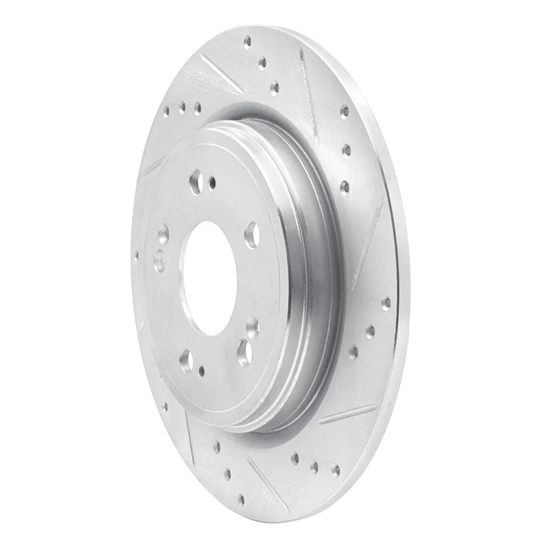 R1 14-20 Acura RLX Rear Right Drilled & Slotted Silver Brake Rotor - Image 5