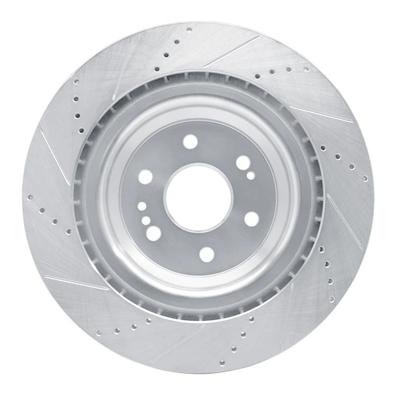 R1 14-20 Cadillac Escalade Front Right Drilled & Slotted Silver Brake Rotor - Image 2