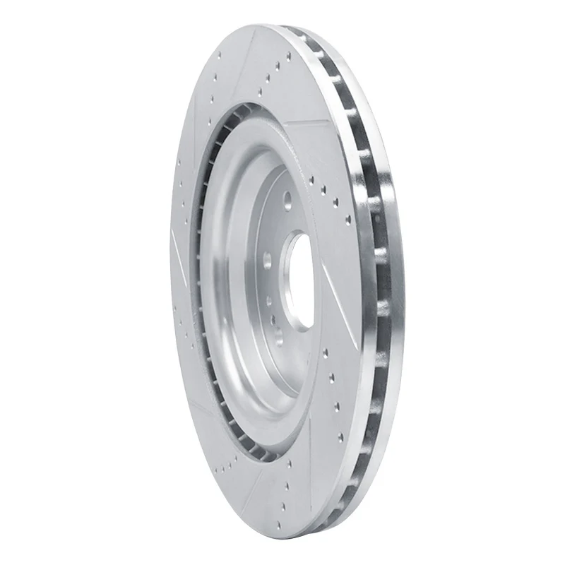 R1 14-20 Cadillac Escalade Front Right Drilled & Slotted Silver Brake Rotor - Image 3