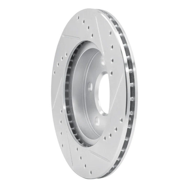 R1 14-21 BMW i3 Front Left Drilled & Slotted Silver Brake Rotor - Image 3
