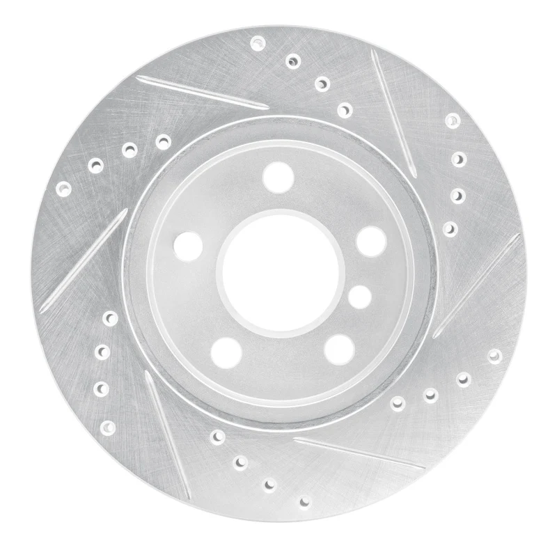 R1 14-21 BMW i3 Front Left Drilled & Slotted Silver Brake Rotor - Image 4