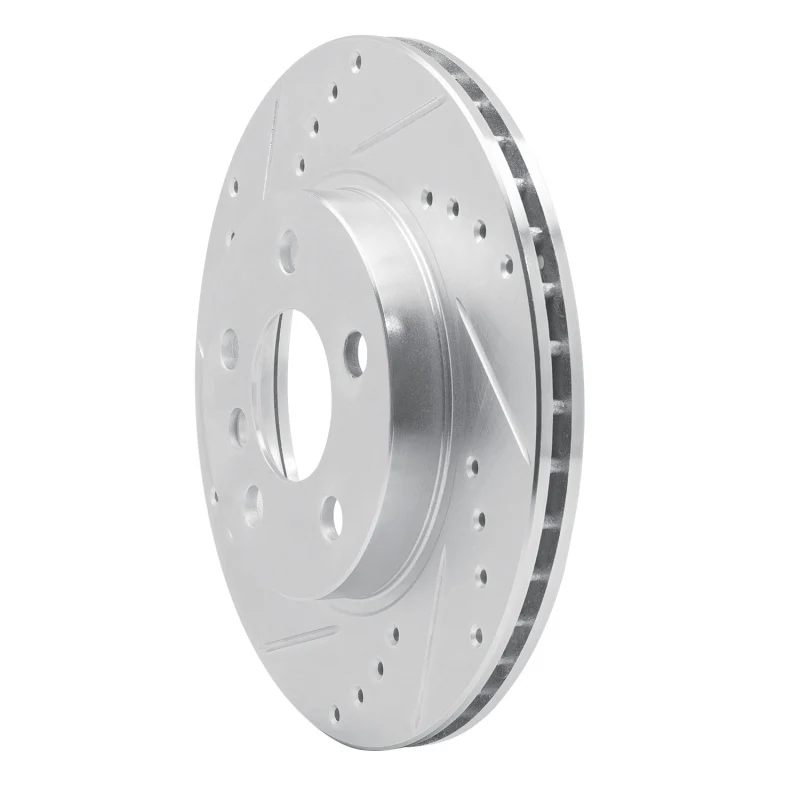 R1 14-21 BMW i3 Front Left Drilled & Slotted Silver Brake Rotor - Image 5