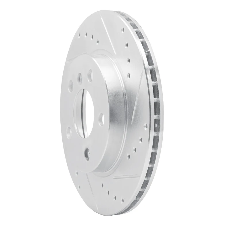 R1 14-21 BMW i3 Front Right Drilled & Slotted Silver Brake Rotor - Image 2