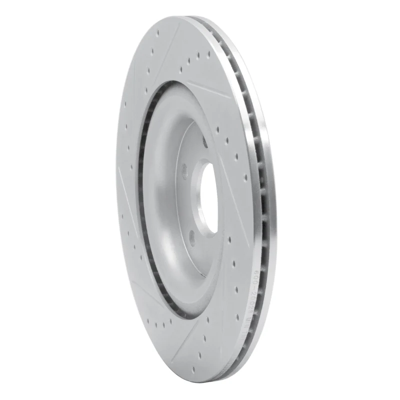 R1 14-21 Jaguar XJ Rear Right Drilled & Slotted Silver Brake Rotor - Image 2