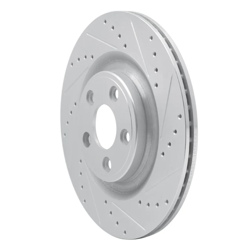 R1 14-21 Jaguar XJ Rear Right Drilled & Slotted Silver Brake Rotor - Image 5