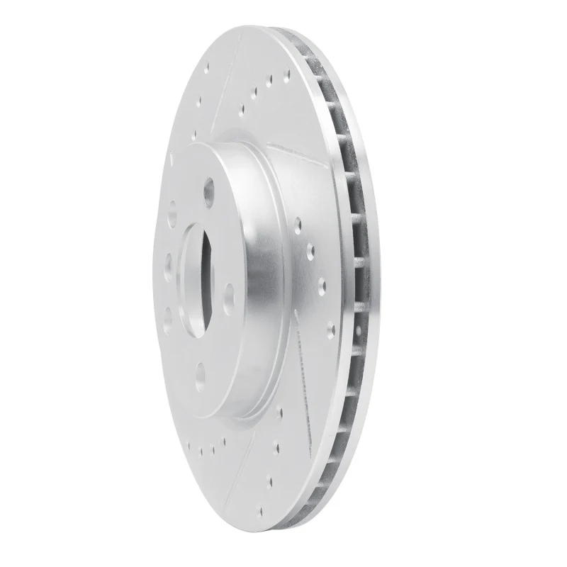 R1 14-21 Mini Cooper (Excl Clubman) Front Left Drilled & Slotted Silver Brake Rotor - Image 4