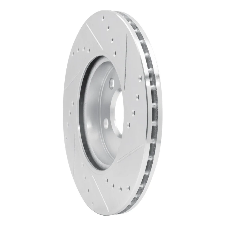 R1 14-21 Mini Cooper (Excl Clubman) Front Left Drilled & Slotted Silver Brake Rotor - Image 5