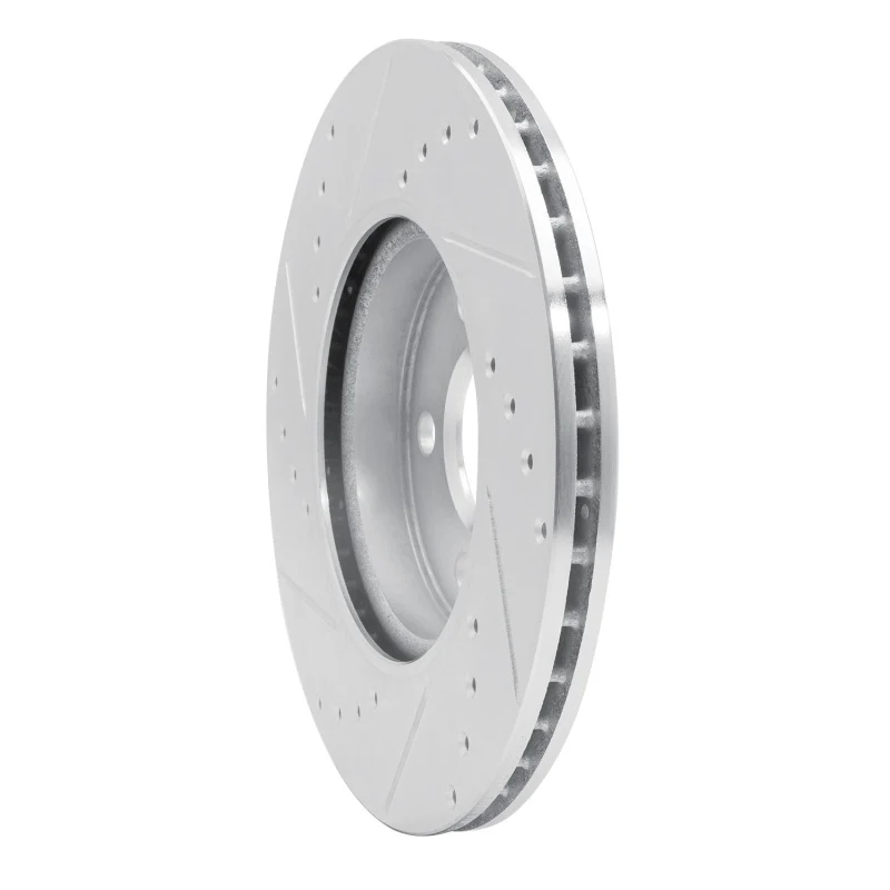 R1 14-21 Mini Cooper (Excl Clubman) Front Right Drilled & Slotted Silver Brake Rotor - Image 3