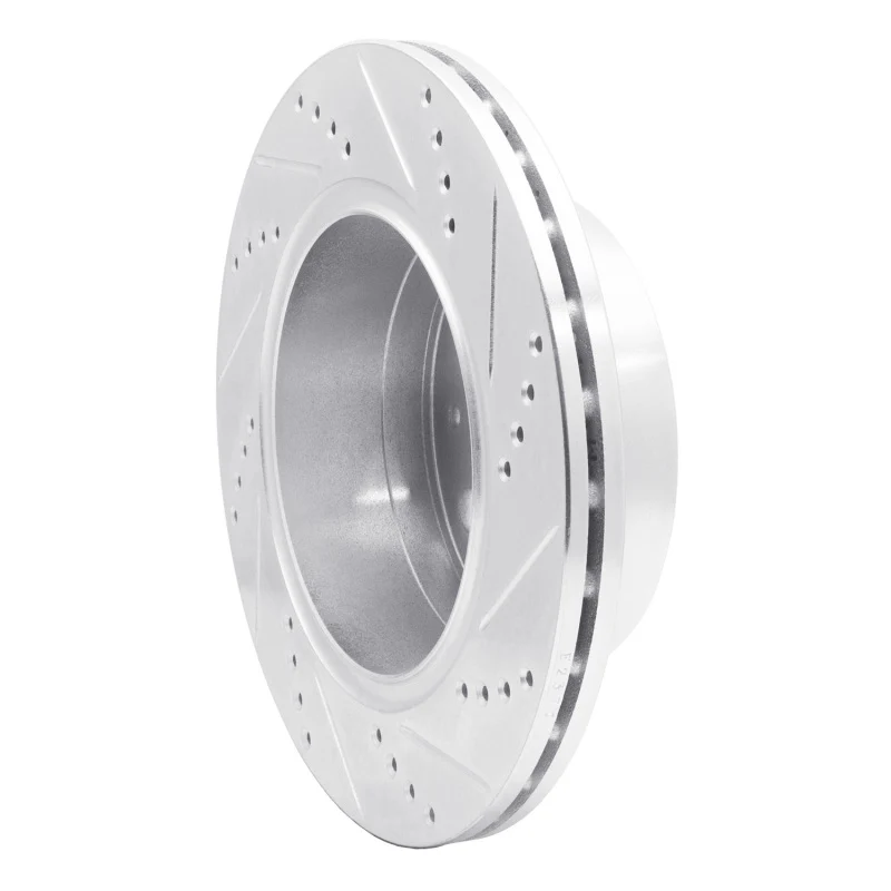 R1 14-21 Ram Promaster 2500 Rear Left Drilled & Slotted Silver Brake Rotor - Image 2