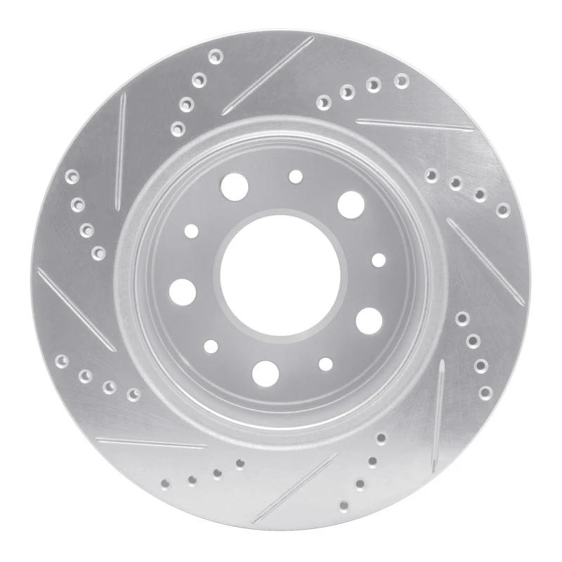 R1 14-21 Ram Promaster 2500 Rear Right Drilled & Slotted Silver Brake Rotor - Image 5